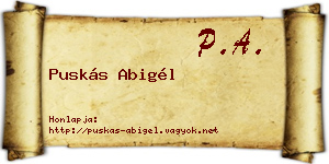 Puskás Abigél névjegykártya